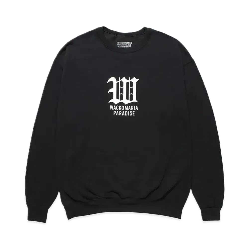 WACKO MARIA Crew Neck Sweat Shirt "Black"