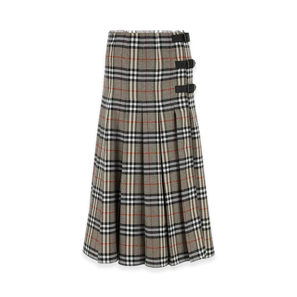 Burberry Women's Embroidered Wool Skirt "Gray"