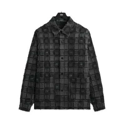 Kith Fils Coupe Check L/S Boxy Collared Overshirt "Black"