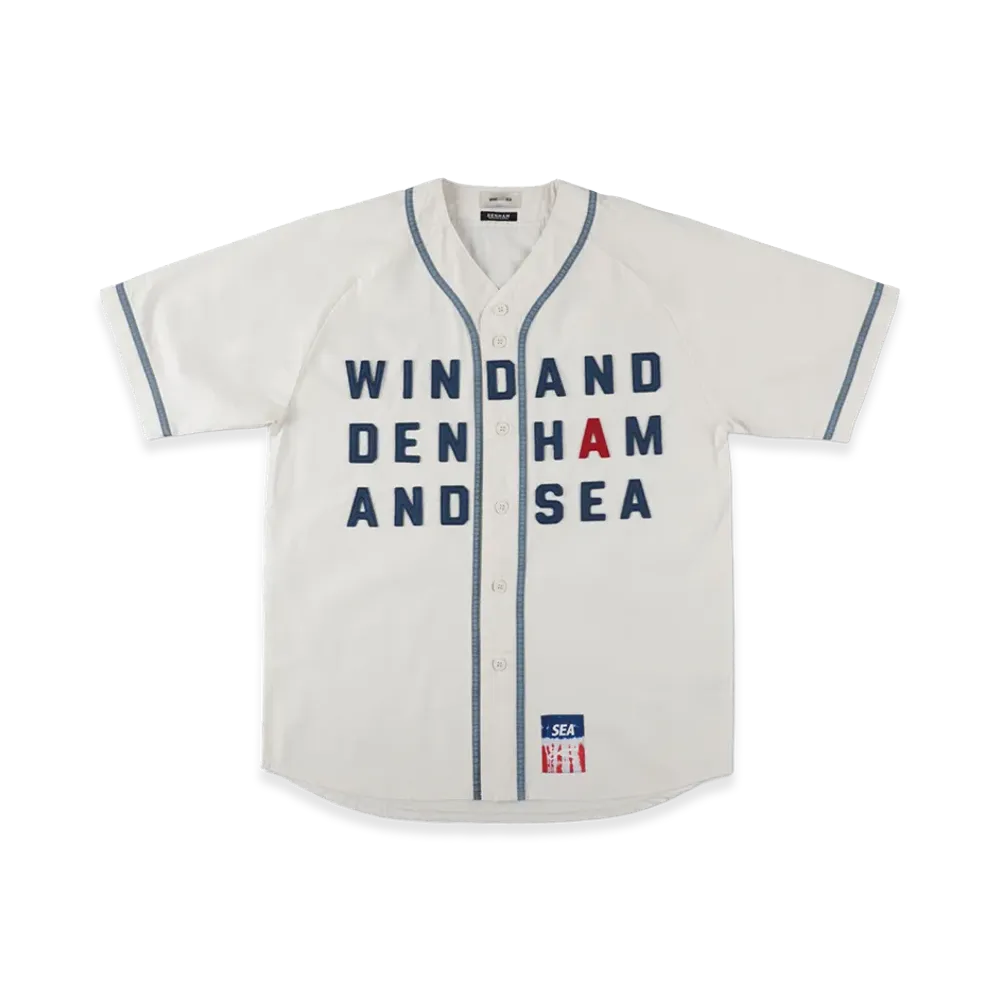 WIND AND SEA x DENHAM Baseball Shirt "White"