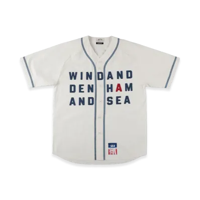 WIND AND SEA x DENHAM Baseball Shirt "White"