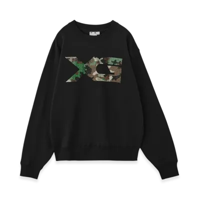 X-Girl Rhinestone Camo Logo Sweat Top "Black"