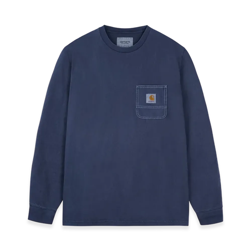 Carhartt WIP L/S Work Pocket T-Shirt "Navy/White(Pigment Garment Dyed)"