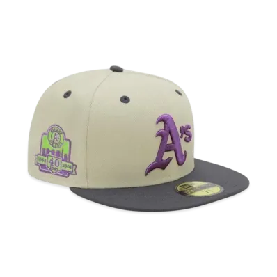 NEW ERA x THE CAP 59Fifty 'Purple Haze Pack 02' Oakland Athletics "Stone/Charcoal Gray"