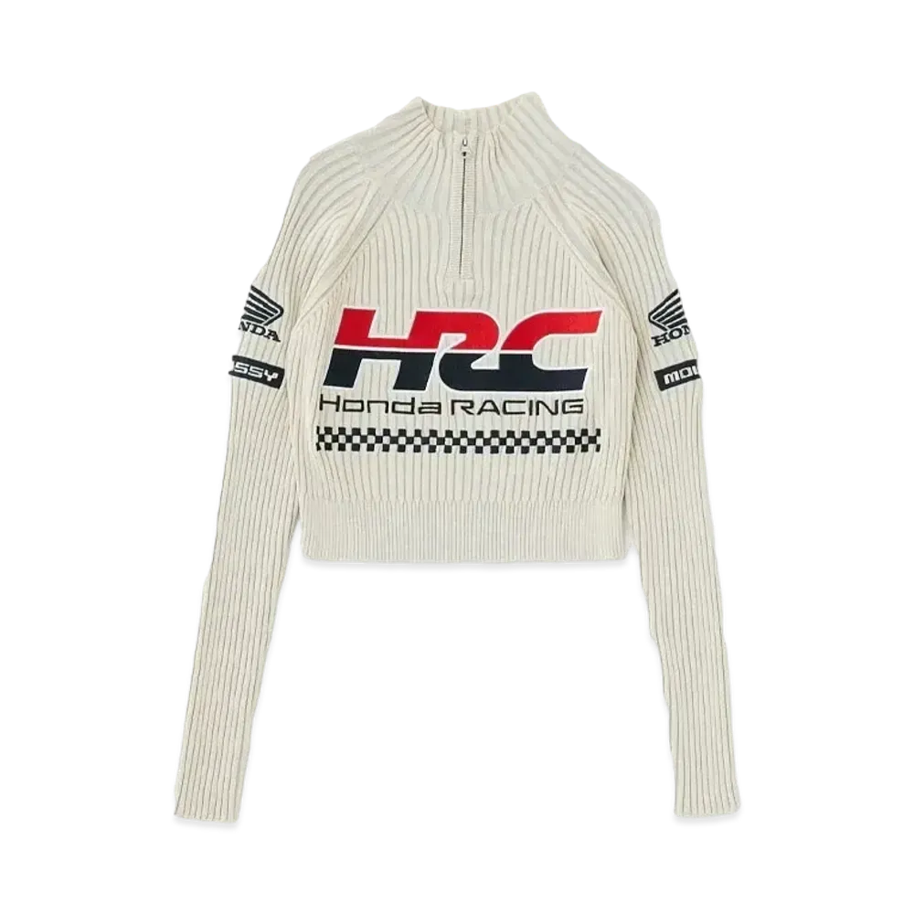 MOUSSY x HONDA Cropped Knit Tops "Off White"