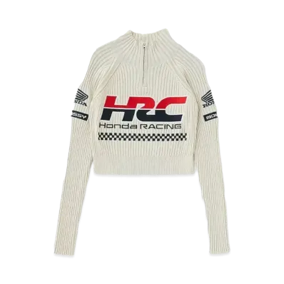 MOUSSY x HONDA Cropped Knit Tops "Off White"