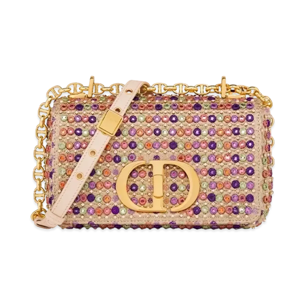 Dior Small Caro Bag Satin Mirrors Beads Strass "Multicolor"