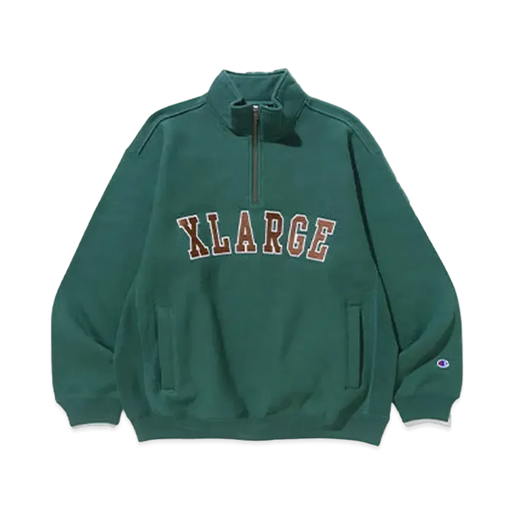 XLARGE x Champion Reverse Weave Half Zip Pullover Sweat "Green"
