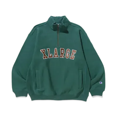 XLARGE x Champion Reverse Weave Half Zip Pullover Sweat "Green"