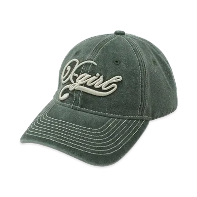 X-Girl Women's Bicolor Stitch Faded 6Panel Cap "Olive"