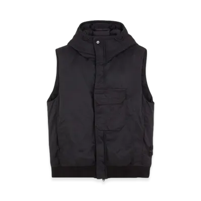 Stone Island G1021 Opaque Nylon Twill Down Hooded Vest - 23FW "Black"