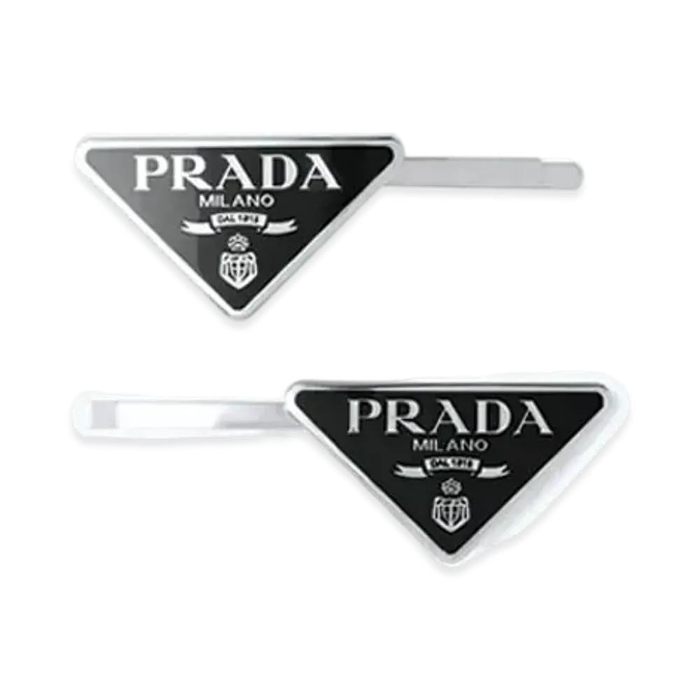 PRADA Metal Hair Clips "Black"