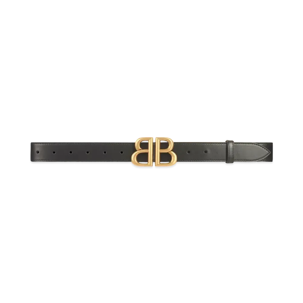 GUCCI x BALENCIAGA The Hacker Bb Large Belt Calafskin "Black"