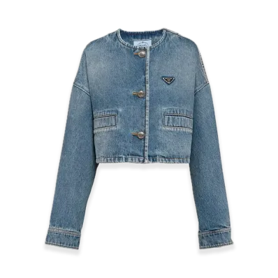 PRADA Denim Blouson Jacket "Sky blue"