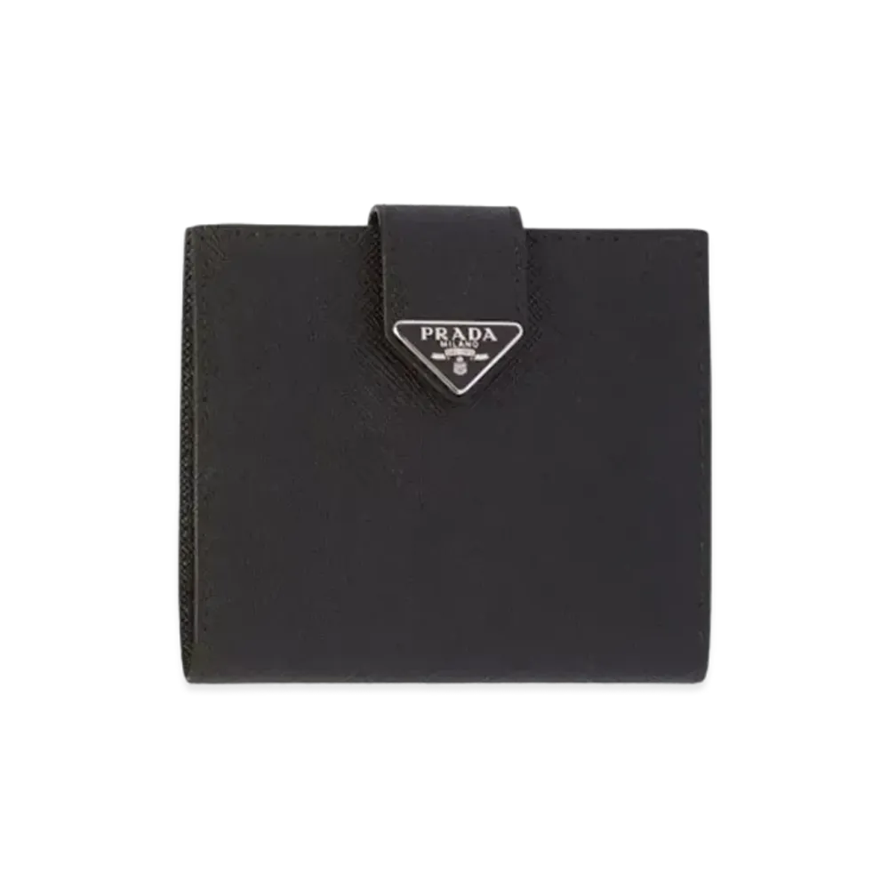 PRADA Saffiano Leather Wallet "Black"