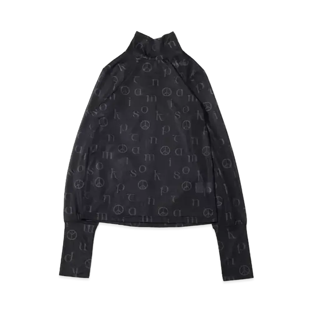atmos pink Allover Pattern See-Through Tops "Black"