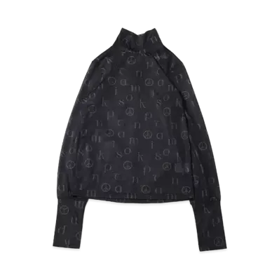 atmos pink Allover Pattern See-Through Tops "Black"