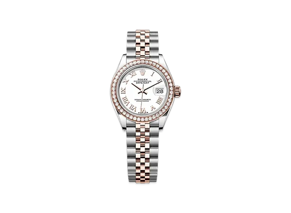 ROLEX Lady-Datejust 28mm Oystersteel & Everose Gold Diamond 279381RBR "White"