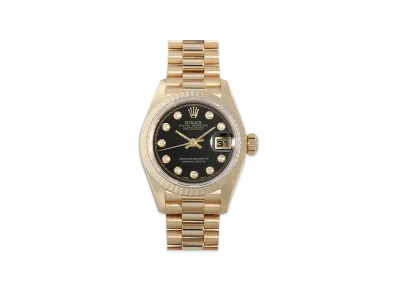 ROLEX Lady-Datejust 10P Diamonds "Black/Yellow Gold"