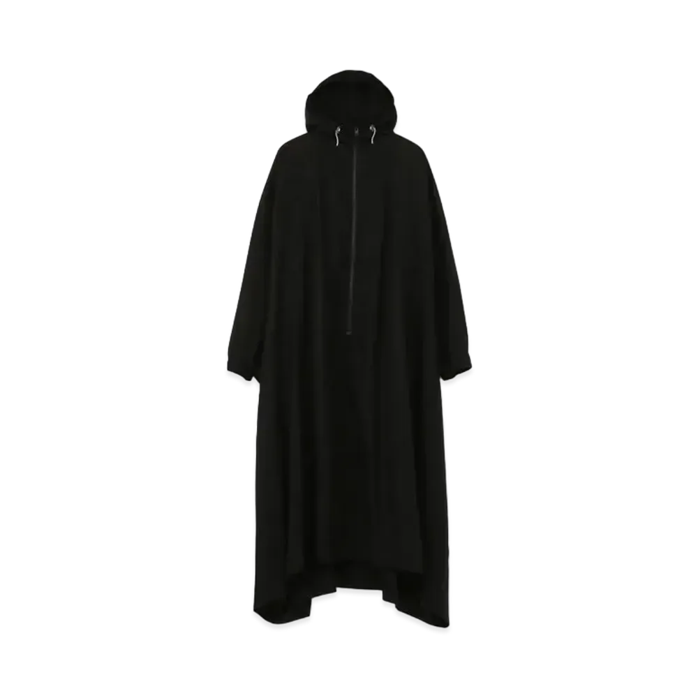 Yohji Yamamoto Y's 40 VOILE ICE FREEZE CLOTH HOODED COAT "Black"