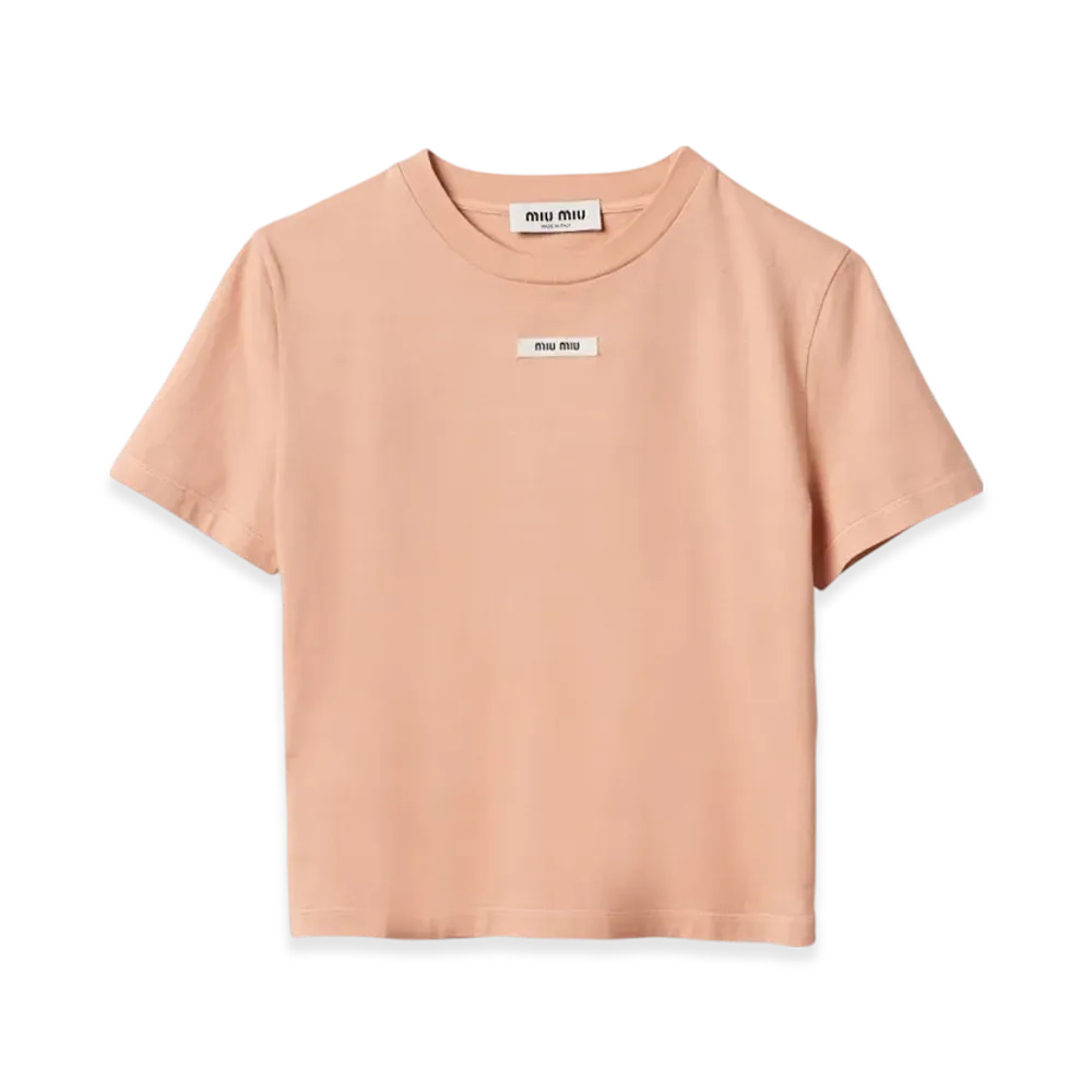MIU MIU Women's Cotton T-Shirt "Powder Pink"