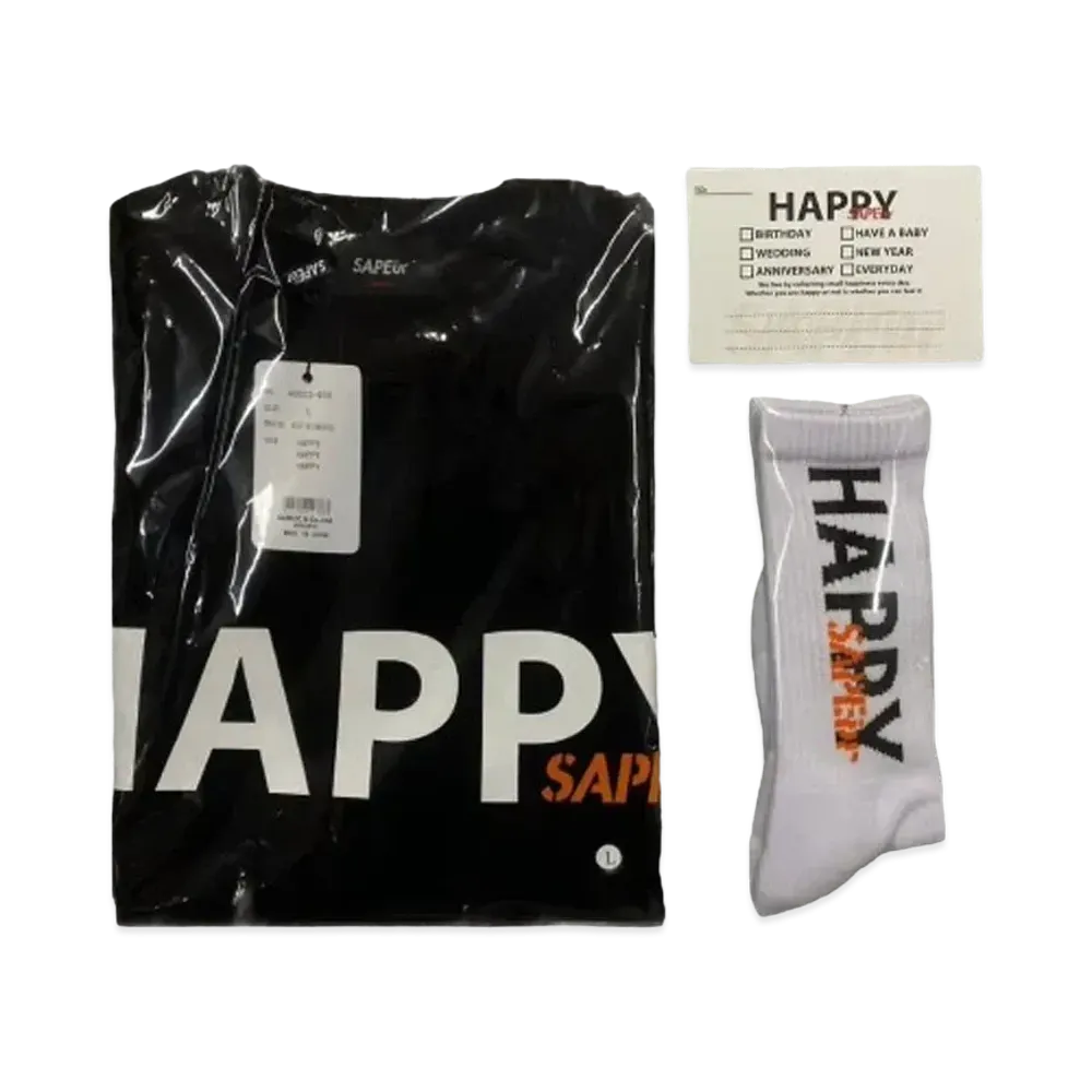 SAPEur Everyday Happy L/S Tee/Sox "Black"