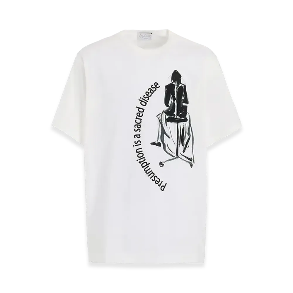 Yohji Yamamoto POUR HOMME Single Jersey Print Half Sleeve B "White"