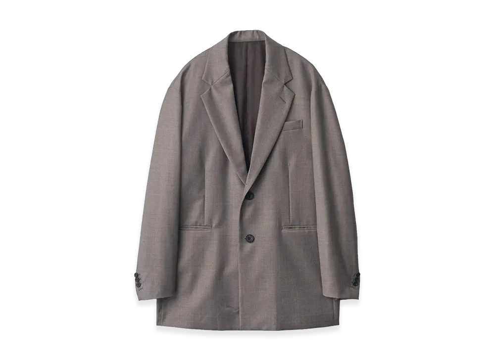 ssstein EX. Fine Wool Oversized Single Breasted Long Jacket "Greige"