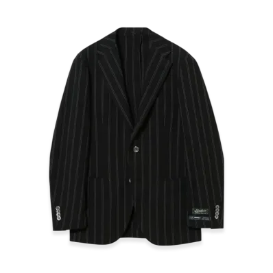 BEAMS New Easy Subalpino Stretch Seersucker Striped Jacket "Black"