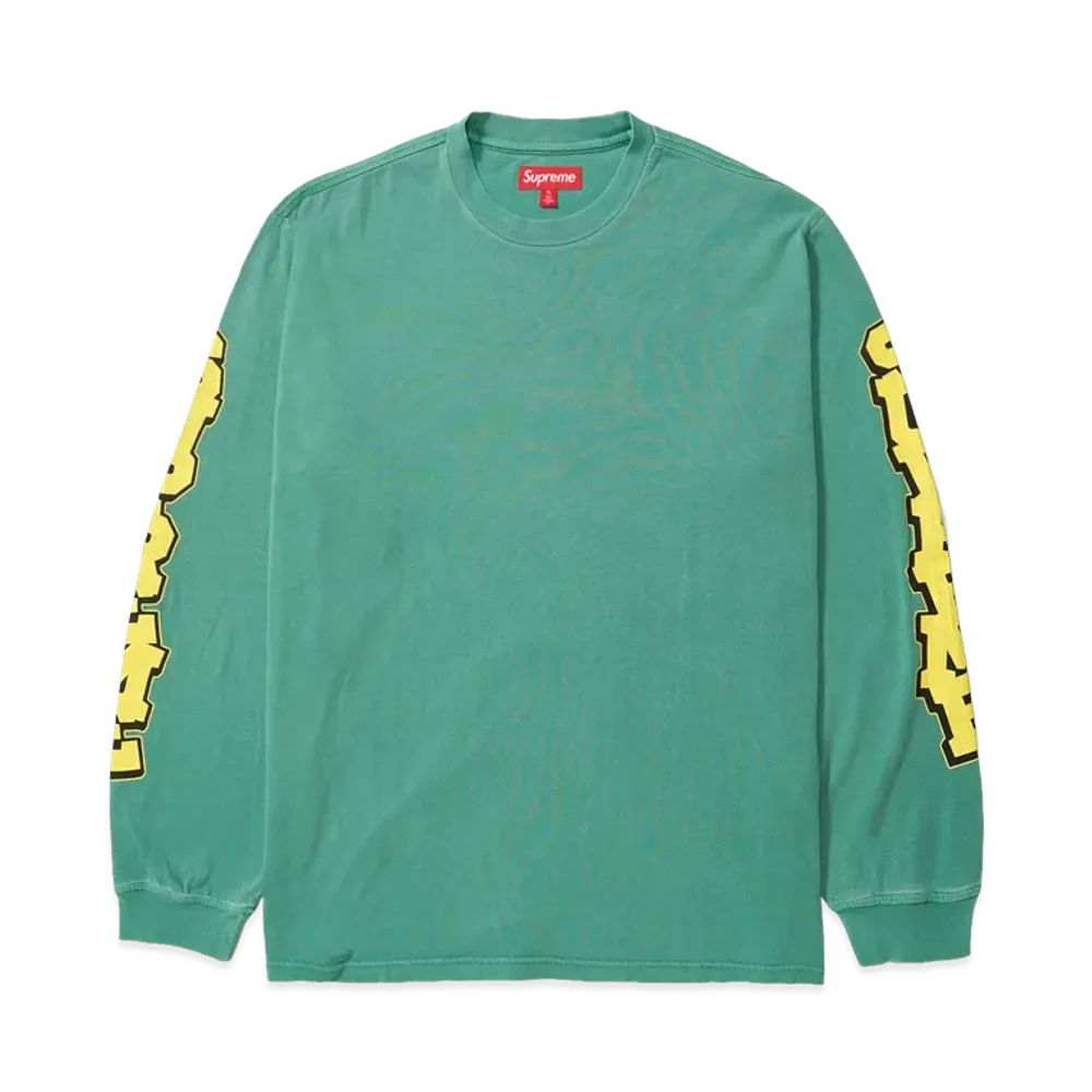 Supreme Cracked Sleeve L/S Top "Washed Green"