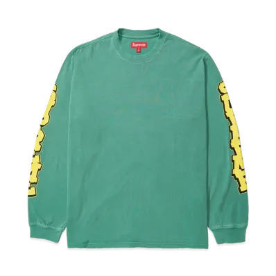 Supreme Cracked Sleeve L/S Top "Washed Green"