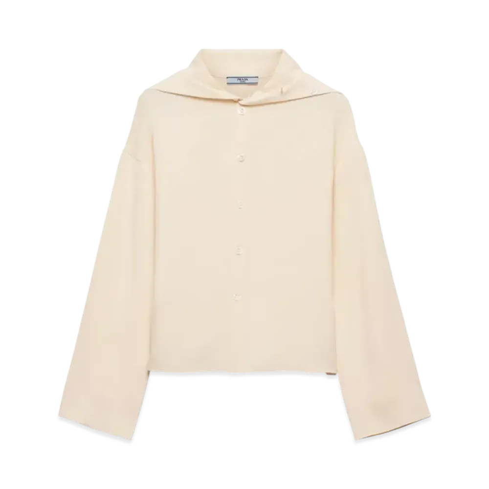 PRADA Women's Silk Broadcloth Shirt "Ivory"