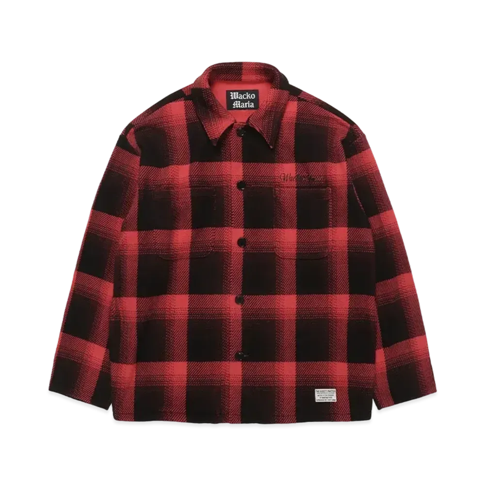 WACKO MARIA Check Fleece Shirt Jacket "Red"