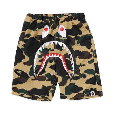 A BATHING APE 1ST Camo Shark Beach Shorts "Yellow"