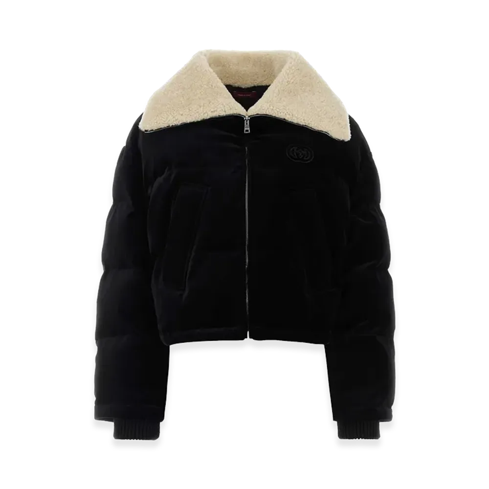 GUCCI Women's Velvet Padded Jacket "Black"