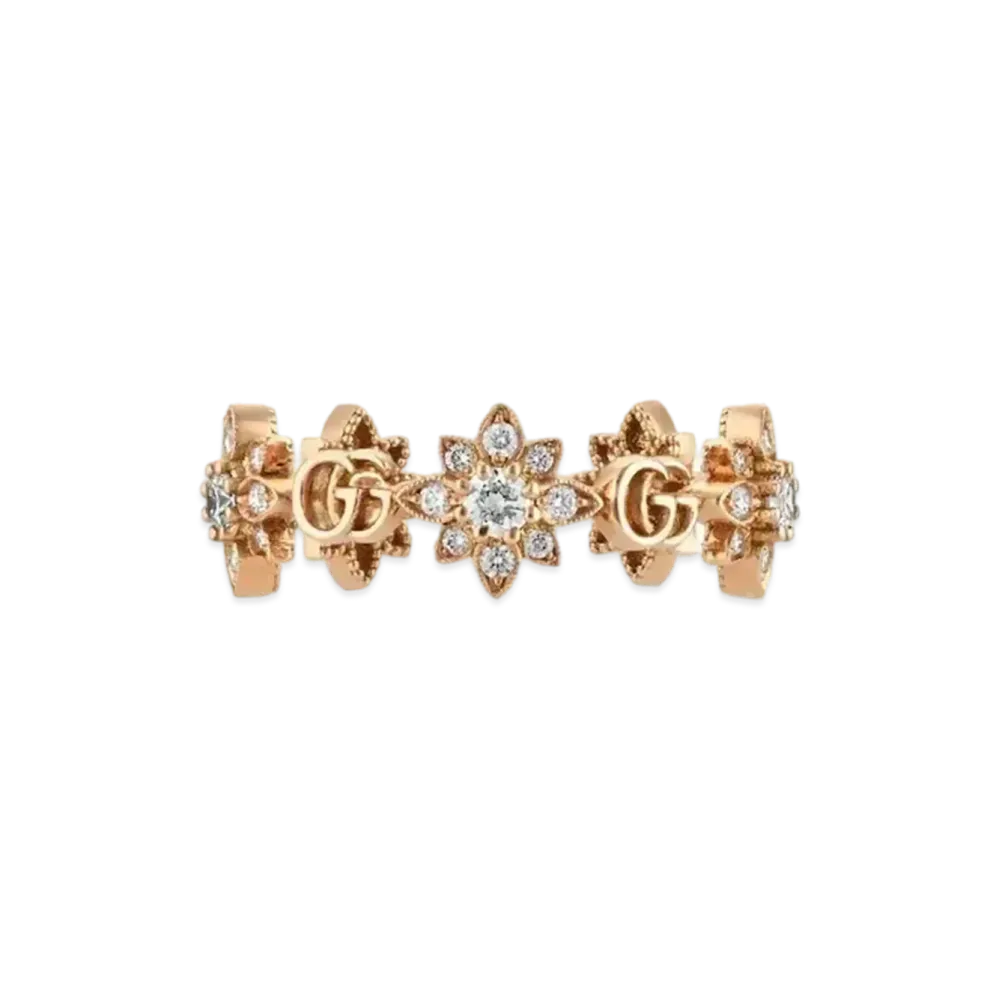 GUCCI Flora 18K Gold & Diamond Ring "Gold"