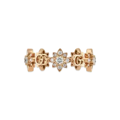 GUCCI Flora 18K Gold & Diamond Ring "Gold"