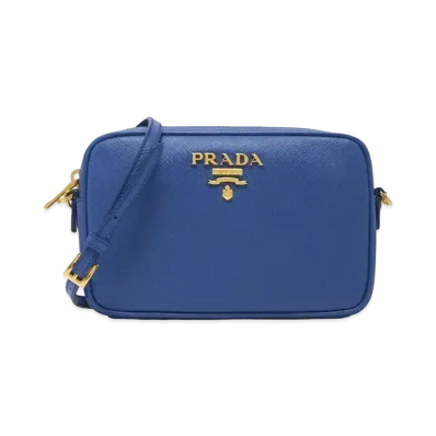 PRADA Saffiano Lux Shoulder Bag "Azzurro"