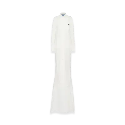 PRADA Women's Long Gabardine Dress "White"