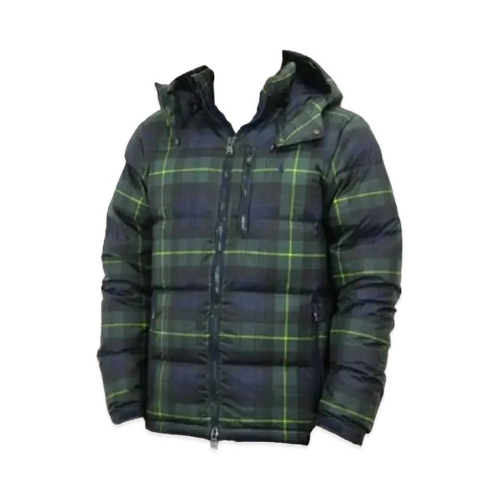 Polo Ralph Lauren Men's Down Hooded Jacket "Blue Plaid"
