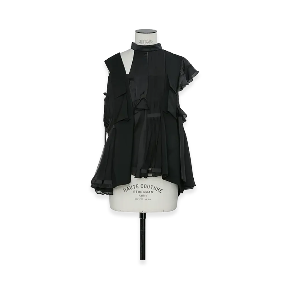 sacai Women's Fabric Mix Pullover "Black"