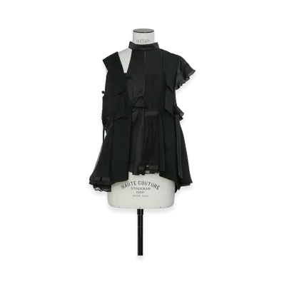 sacai Women's Fabric Mix Pullover "Black"