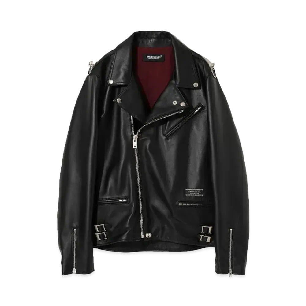 UNDERCOVER Sheep Leather Double Rider Jacket "Black"