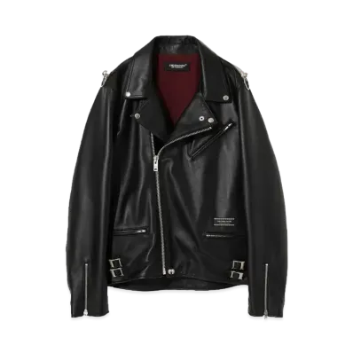 UNDERCOVER Sheep Leather Double Rider Jacket "Black"