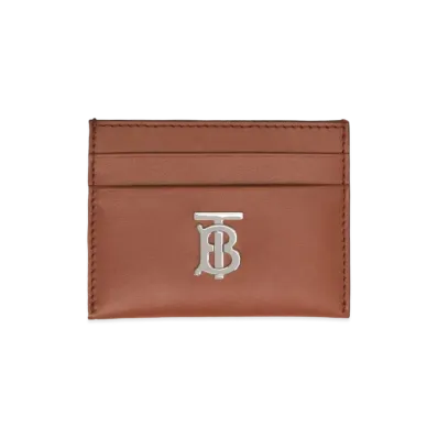 Burberry Leather TB Card Case "Malt Brown"
