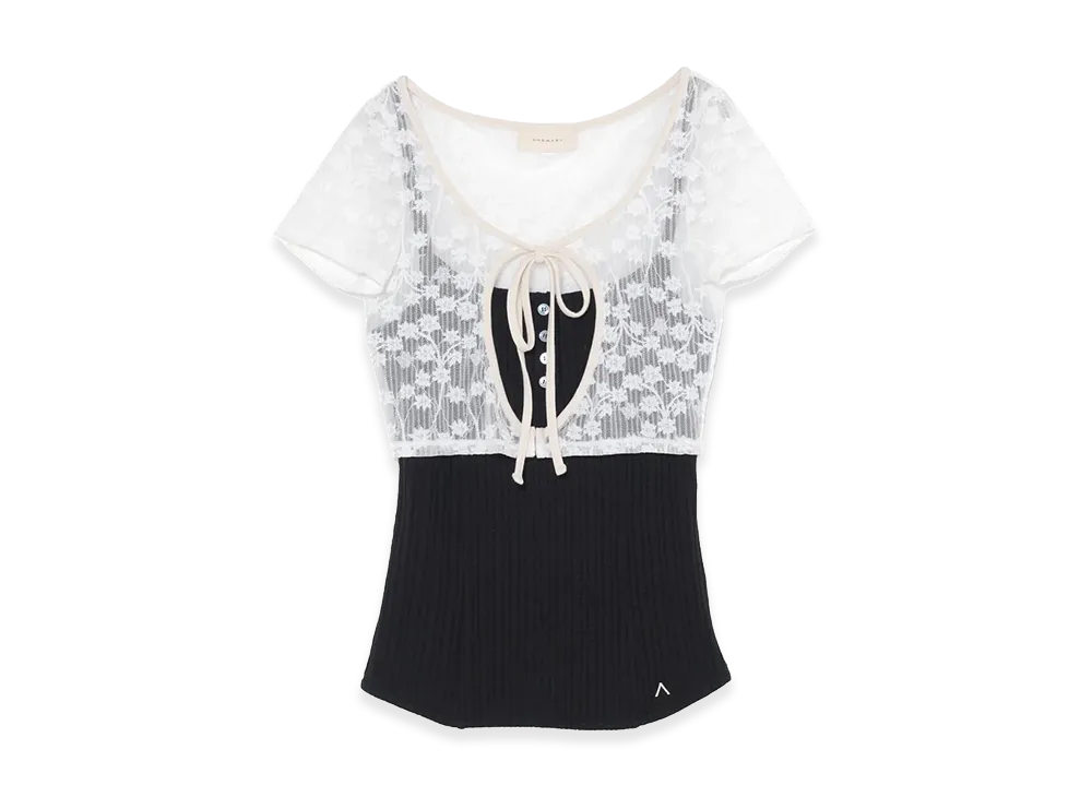 ANDMARY Women's Rio Lace Layered Set Tops "Black"