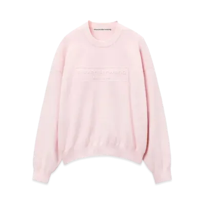Alexander Wang Emboss Logo Rib Chenille Pullover "Ballerina Pink"