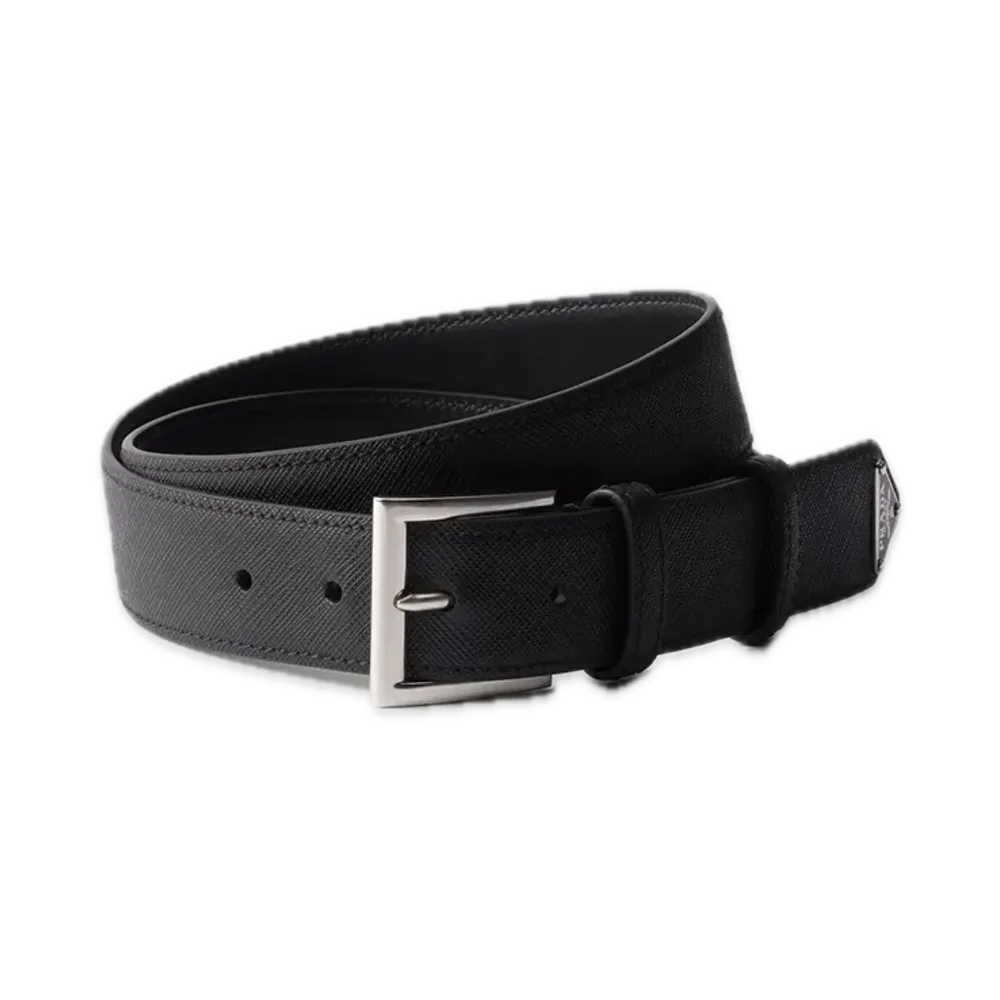 PRADA Saffiano Leather Belt "Black"