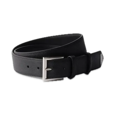 PRADA Saffiano Leather Belt "Black"