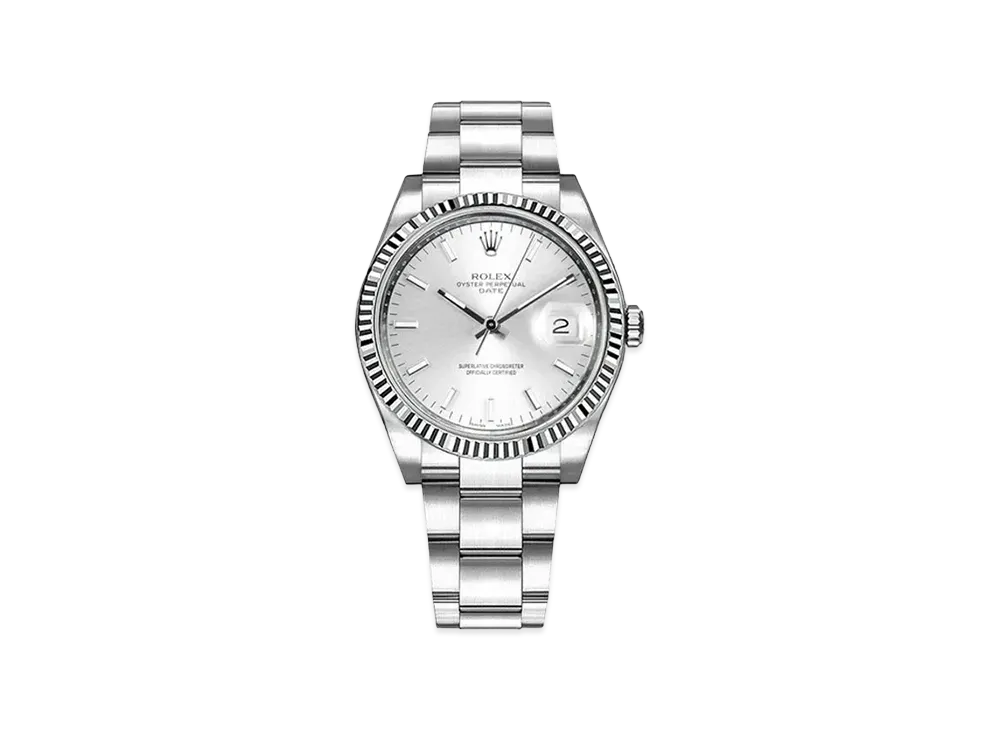 ROLEX Oyster Perpetual Date "Silver/Stainless Steel/White Gold"